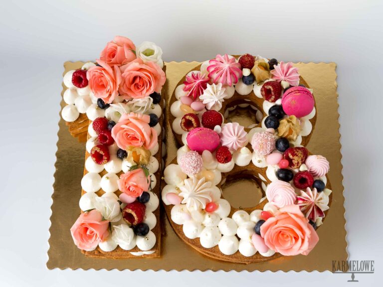 18, birthday, cyfry, kwiaty, letter-cake, litery, makaroniki, number-cake, pink, różowy, tort, urodziny